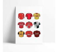 Liverpool FC Print - Classic Football Kits (A4 Print)