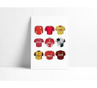 Liverpool FC Print | Classic Football Kits | Wall Art | Picture, The Kop (A4) (A4 Black Frame)