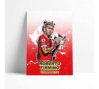 Liverpool FC Print - Roberto Firmino | Boys Bedroom | Football Poster | Mens Gift | Picture (7 x 5 White Frame)