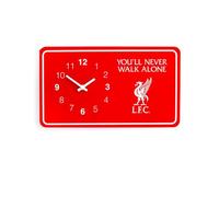 Liverpool FC Rectangle Wall Clock, Red, You'll Never Walk Alone Design