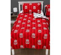 Liverpool FC Official Single Bed Coverless Duvet Bedding Reversible Coverless Quilt, Pillow & Pillowcase Washable Duvet Perfect For Travelling &