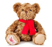 Liverpool FC Supersoft Classic Bear TM-03419 - 25cm, Official Licensed Merch, Red Liverbird Scarf