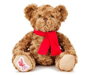 Liverpool FC Supersoft Classic Bear TM-03419 - 25cm, Official Licensed Merch, Red Liverbird Scarf