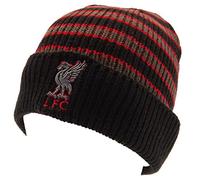 Liverpool Fc Winter Knitted Bobble Hat Beanie Grey Black Red Adult One Size