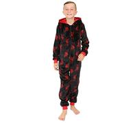 Liverpool Football Club Boys Black Fleece Sleepsuit Kids All in One (9-10 Years)