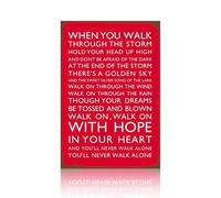 Liverpool Football Club Chant,You'Ll Never Walk Alone Tin Sign,Gifts for Men,Boys,Women,Poster Sticker,Art Collection,Wall Art Decoration Bar Metal Vintage Signs for Decor Hanging Decorations