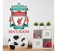 Liverpool Football Club Wall Sticker Crest & Personalised Name Wall Art (90cm Height x 60cm Width)
