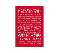 Liverpool Football Gifts for Men Women, You'll Never Walk Alone Metal Sign Wall Decor, Vintage Liverpool Wall Stickers Flag Signs LFC Decorations Birthday Gifts Walk Alone Wall Poster Sticker