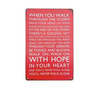 Liverpool Football Gifts, Liverpool Gifts for Men Women, You'll Never Walk Alone Tin Sign Vintage Liverpool Signs for Wall Decor Hanging Decorations