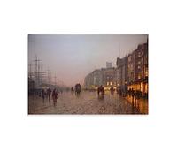 Liverpool from Wapping 1885 By John Atkinson Grimshaw Painter Artwork Painting On Canvas Wall Art Scroll Picture Print Living Room Walls Decor Homes 20x30inch(50x75cm)