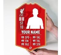 Liverpool Gift Personalised Football Stats Card Liver Bird Customised Football Present Make Your Own (58cm x 36cm)