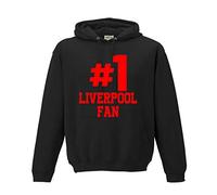 Liverpool Hashtag # Number ONE Fan Premium Kids Hoodie Kids Age 9-11 Black
