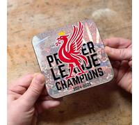 Liverpool inspired Football League Champions 2024-2025 Wooden Drinks Tea Coffee Work Office Coaster, Red & Black Design Fan Gift