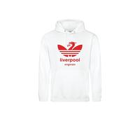 Liverpool Inspired Hoodie - Vintage Retro City Graphic Pullover Classic Unisex Hooded Sweatshirt Travel Gift (White, M)