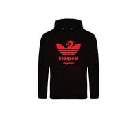 Liverpool Inspired Hoodie - Vintage Retro City Graphic Pullover Classic Unisex Hooded Sweatshirt Travel Gift (Black, M)