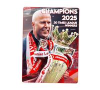 Liverpool inspired League Champions 2025 Metal Sign, 20 Times League Winners Commemorative Wall Bedroom Decor Arne Slot Football Fan