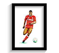 LIVERPOOL - JOHN BARNES FRAMED ILLUSTRATION PRINT POSTER
