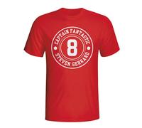 Liverpool Junior Steven Gerrard Captain Fantastic T-Shirt in Red | Size: 12-13 Years Liverpool Red 12-13 Years