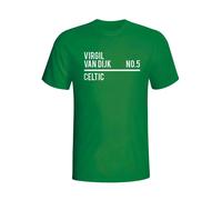 Liverpool Junior Virgil Van Dijk Celtic Squad T-Shirt in Green | Size: 9-11 Years Liverpool Green 9-11 Years