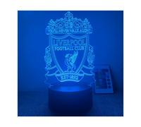 (LIVERPOOL) Led 3d Acrylic Night Light Football Club Touch Table Desk Lamp 7 Gifts Colour