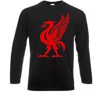 Liverpool Liver Bird Sports Liverpudlian Hoody Long Sleeve T-Shirt Logo Present Mens Funny Gift Gym Joke Gift Christmas for Men Thermal Sweatshirt (BLACK -XX-Large)