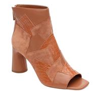 Liverpool Los Angeles Women's Multi Leather Patchwork Open Toe Bootie 11, Luggage, 5 UK