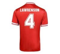 Liverpool Men's Mens Score Draw 1982 Home Shirt - Lawrenson 4 in Red | Size: Medium Liverpool Red M