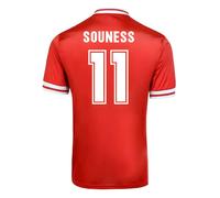 Liverpool Men's Score Draw 1982 Home Shirt - Souness 11 in Red | Size: Medium Liverpool Red M