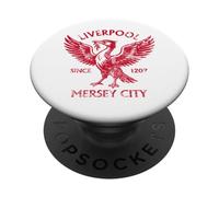 Liverpool Mersey City Since 1207 Liver Bird Aged Print Red PopSockets Adhesive PopGrip