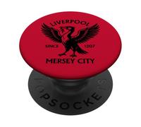 Liverpool Mersey City Since 1207 Liver Bird Big Black Print PopSockets Adhesive PopGrip