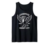 Liverpool Mersey City Since 1207 Liver Bird Big White Print Tank Top