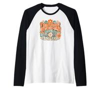 Liverpool Merseyside England Distressed Groovy Flower Print Raglan Baseball Tee