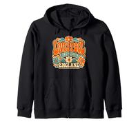 Liverpool Merseyside England Groovy Flower Print Zip Hoodie