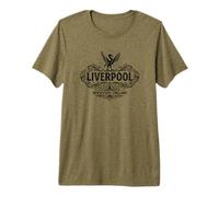 Liverpool Merseyside England Liver Bird Ornate Black Print Premium T-Shirt
