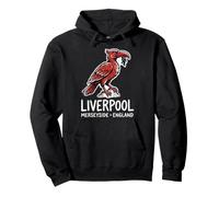 Liverpool Merseyside England Zine-Ink Liver Bird Print Pullover Hoodie