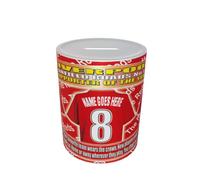 Liverpool Personalised Football Shirt Ceramic Money Box Gift, Multicoloured