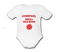 LIVERPOOL SINCE I WAS BORN PERSONALISED Unique Baby Vest Baby Grow Babygrow Boys Girls Onesie FOOTBALL