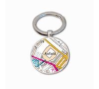 Liverpool Stadium Key Ring, Anfield Stadium Map Key Chain, Football Ground Map Key Ring, Liverpool Football Ground Map Key Chain