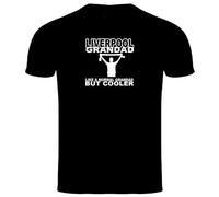 Liverpool T Shirt in Black Medium Football Grandad Fan Team Design