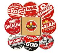 Liverpool Themed Beer Mats - Pack of 8 Pub Style 95mm Coasters - Liverpool Fan Gift for Man Cave, Home Bar & Games Room - Novelty Pub Coaster Set