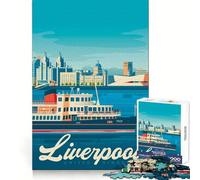Liverpool Travel Poster Jigsaw Puzzles 1000 Pieces for Adults Cognitive Skill Time Well Spent Exact Cut Memorable Gift size 50x75cm
