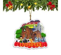 Liverpool UK Christmas Ornaments Transparent Acrylic Hanging Christmas Tree Pendant Home Decorators Travel Souvenirs-625
