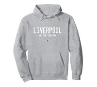 Liverpool UK United Kingdom Flag Pullover Hoodie, Adult Unisex, Heather Grey, Small