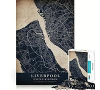 Liverpool United Kingdom Jigsaw Puzzle for Adults 1000 Pieces Logic Fun Clear Hue Playful Challenge Santa Present (38x52cm)