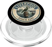 Liverpool United Kingdom Liver Bird Vintage Travel Sticker PopSockets PopGrip for MagSafe