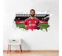 Liverpool Wall Sticker - Mo Salah 24/25 Broken Wall Football Art (60cm Width x 35cm Height)
