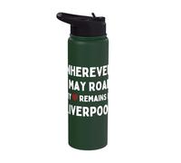 Liverpool Wherever I May Roam My Heart Remains in Liverpool Stainless Steel Insulated Water Bottle