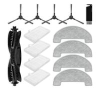 liveryde Replacement Parts Compatible with MONSGA MS1 MAX, for Ultenic D10 / T10 Lite, for Proscenic Q8 / Q8 Max, for Mova E20 Plus Accessories, 1 Main Brush, 4 Side Brushes, 4 Filters, 4 Wipes