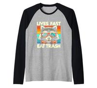 Lives Fast Eat Trash Raccoons Racoon Raccoon Lover Raglan Baseball Tee