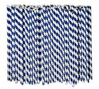 Lives on Green 26 cm Navy Blue Paper Straws (100ct), Extra Long, Disposable, Eco-Friendly, Biodegradable, Compostable